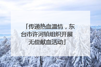 传递热血温情，东台市许河镇组织开展无偿献血活动