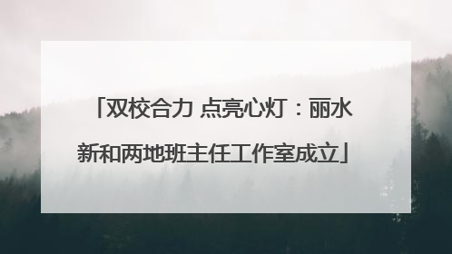 双校合力 点亮心灯：丽水新和两地班主任工作室成立