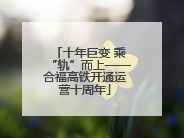 十年巨变 乘“轨”而上——合福高铁开通运营十周年