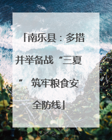 南乐县：多措并举备战“三夏” 筑牢粮食安全防线