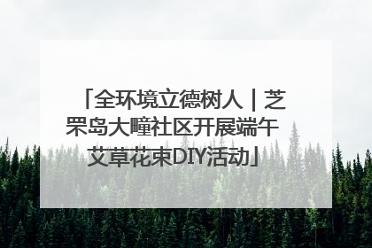 全环境立德树人｜芝罘岛大疃社区开展端午艾草花束DIY活动