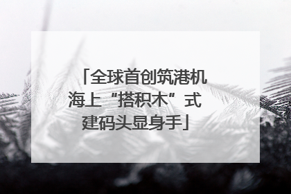 全球首创筑港机海上“搭积木”式建码头显身手