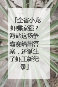 全省小龙虾哪家强？海盐这场争霸赛给出答案，还诞生了虾王新纪录