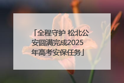 全程守护 松北公安圆满完成2025年高考安保任务