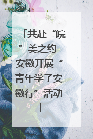 共赴“皖”美之约 安徽开展“青年学子安徽行”活动