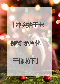 冲突始于老柳树 矛盾化于柳荫下