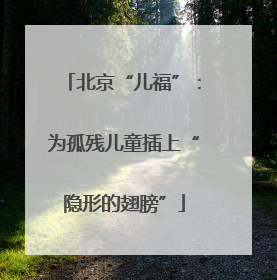 北京“儿福”：为孤残儿童插上“隐形的翅膀”