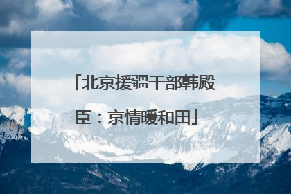 北京援疆干部韩殿臣：京情暖和田