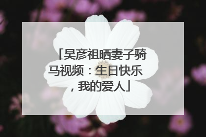 吴彦祖晒妻子骑马视频：生日快乐，我的爱人