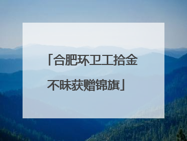 合肥环卫工拾金不昧获赠锦旗