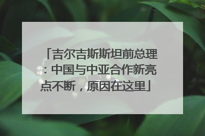 吉尔吉斯斯坦前总理：中国与中亚合作新亮点不断，原因在这里