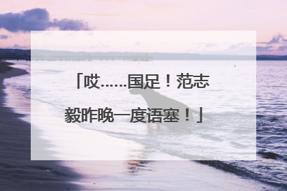 哎……国足！范志毅昨晚一度语塞！