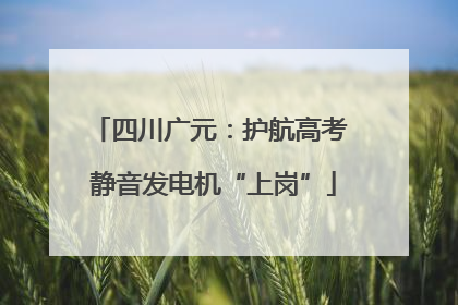四川广元：护航高考 静音发电机“上岗”