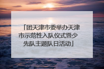 团天津市委举办天津市示范性入队仪式暨少先队主题队日活动