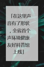 在这里声音有了形状，全省首个声环境健康友好科普馆上线