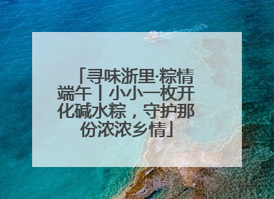 寻味浙里·粽情端午丨小小一枚开化碱水粽，守护那份浓浓乡情