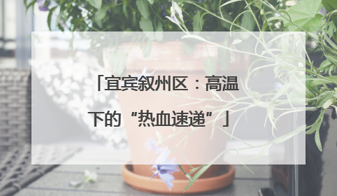 宜宾叙州区：高温下的“热血速递”
