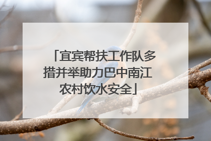 宜宾帮扶工作队多措并举助力巴中南江农村饮水安全