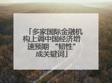 多家国际金融机构上调中国经济增速预期 “韧性”成关键词
