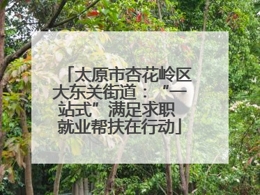 太原市杏花岭区大东关街道：“一站式”满足求职 就业帮扶在行动
