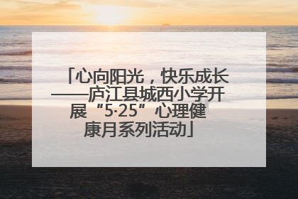 心向阳光，快乐成长——庐江县城西小学开展“5·25”心理健康月系列活动