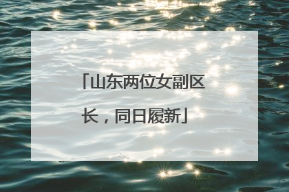 山东两位女副区长，同日履新