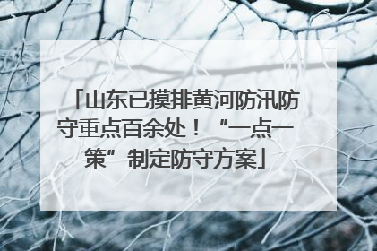 山东已摸排黄河防汛防守重点百余处！“一点一策”制定防守方案