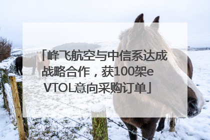 峰飞航空与中信系达成战略合作，获100架eVTOL意向采购订单