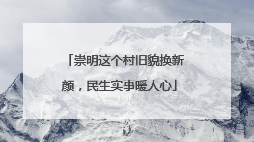 崇明这个村旧貌换新颜，民生实事暖人心