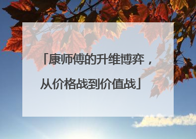 康师傅的升维博弈，从价格战到价值战