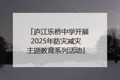 庐江乐桥中学开展2025年防灾减灾主题教育系列活动