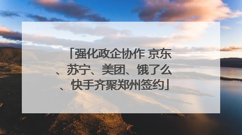 强化政企协作 京东、苏宁、美团、饿了么、快手齐聚郑州签约