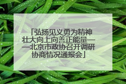 弘扬见义勇为精神 壮大向上向善正能量——北京市政协召开调研协商情况通报会