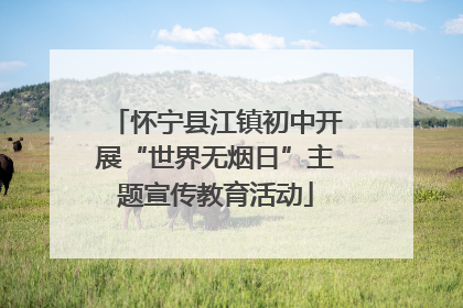 怀宁县江镇初中开展“世界无烟日”主题宣传教育活动