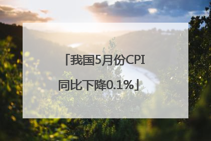 我国5月份CPI同比下降0.1%