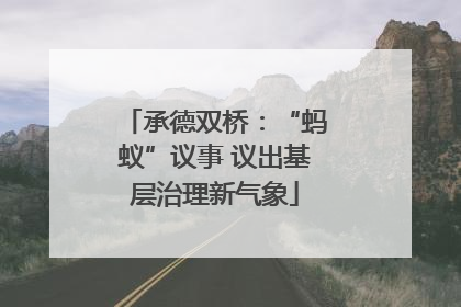 承德双桥：“蚂蚁”议事 议出基层治理新气象
