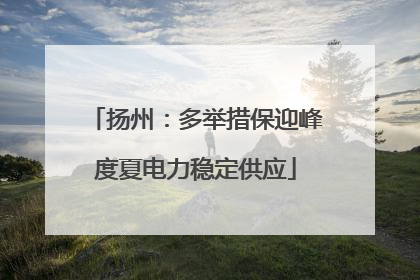 扬州：多举措保迎峰度夏电力稳定供应