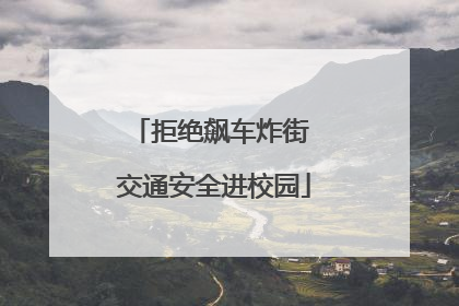 拒绝飙车炸街 交通安全进校园