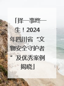 择一事终一生！2024年四川省“文物安全守护者”及优秀案例揭晓