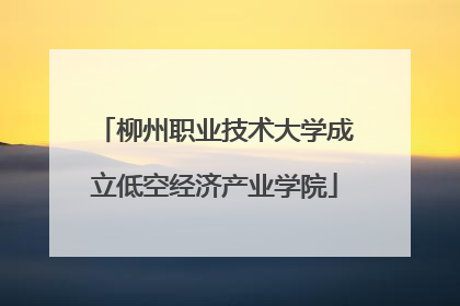 柳州职业技术大学成立低空经济产业学院