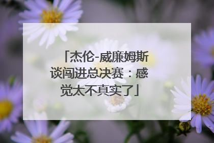 杰伦-威廉姆斯谈闯进总决赛：感觉太不真实了