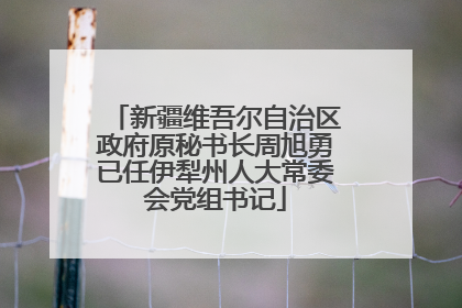 新疆维吾尔自治区政府原秘书长周旭勇已任伊犁州人大常委会党组书记