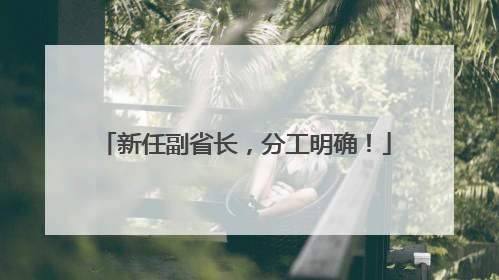 新任副省长，分工明确！