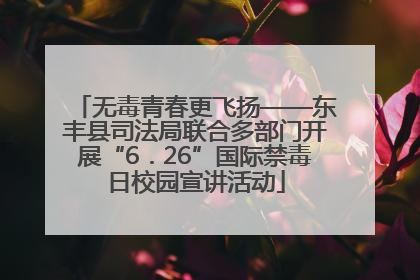 无毒青春更飞扬——东丰县司法局联合多部门开展“6．26”国际禁毒日校园宣讲活动