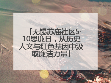 无锡苏庙社区5·10思廉日，从历史人文与红色基因中汲取廉洁力量
