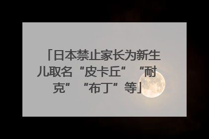 日本禁止家长为新生儿取名“皮卡丘”“耐克”“布丁”等