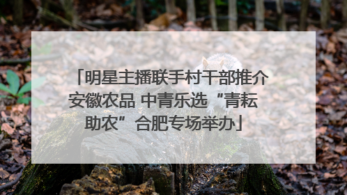 明星主播联手村干部推介安徽农品 中青乐选“青耘助农”合肥专场举办