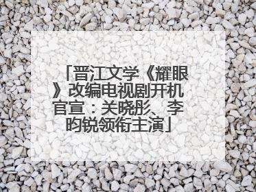 晋江文学《耀眼》改编电视剧开机官宣：关晓彤、李昀锐领衔主演