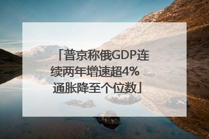 普京称俄GDP连续两年增速超4% 通胀降至个位数