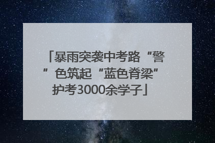 暴雨突袭中考路“警”色筑起“蓝色脊梁”护考3000余学子
